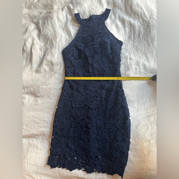 Lulu’s Love Poem Navy Blue Lace Mini Dress in Navy Valentine’s Day Dress - Picture 7 of 10